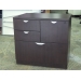 Mahogany 4 Drawer Double Wide Pedestal File Cabinet, Locking